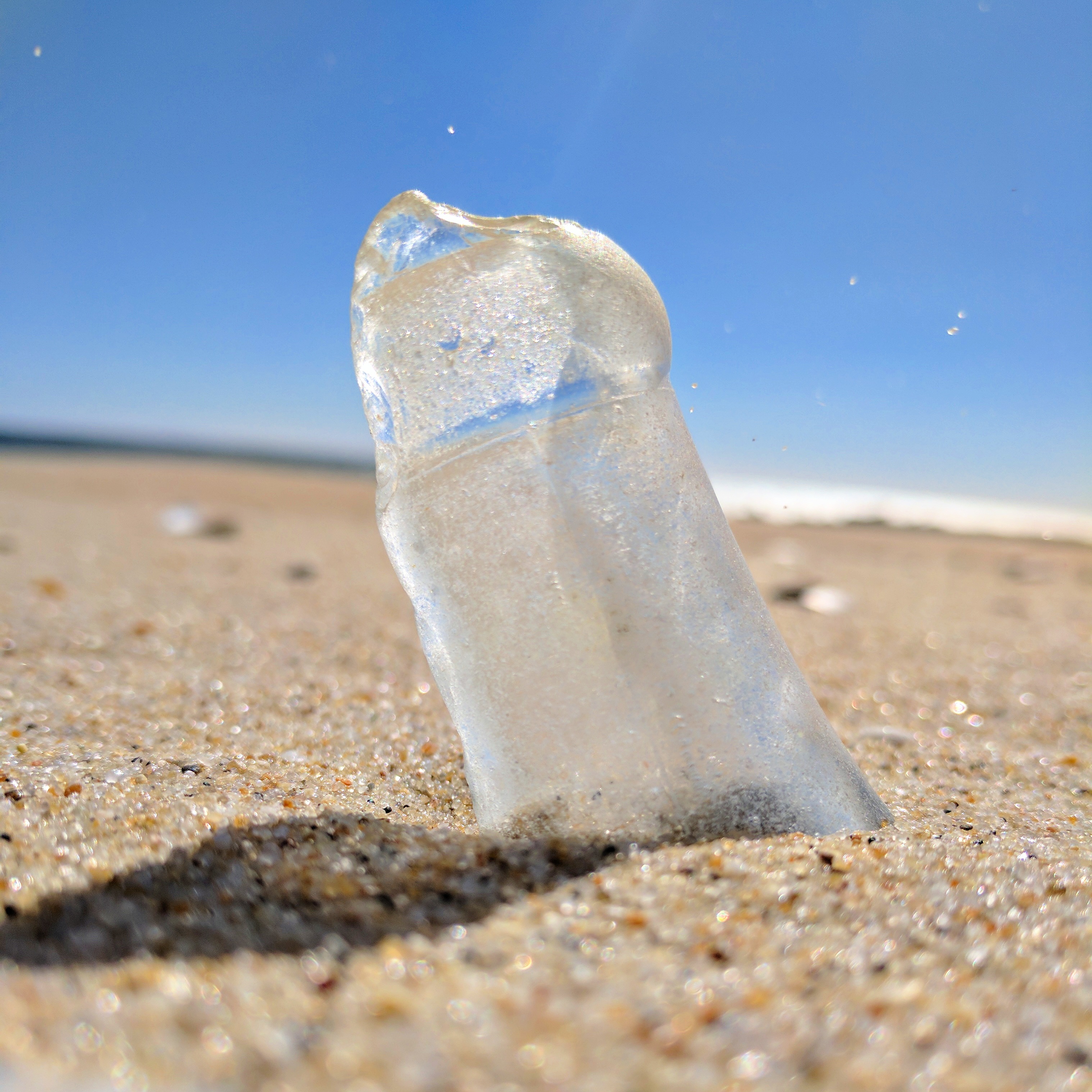 Sea glass on the sand