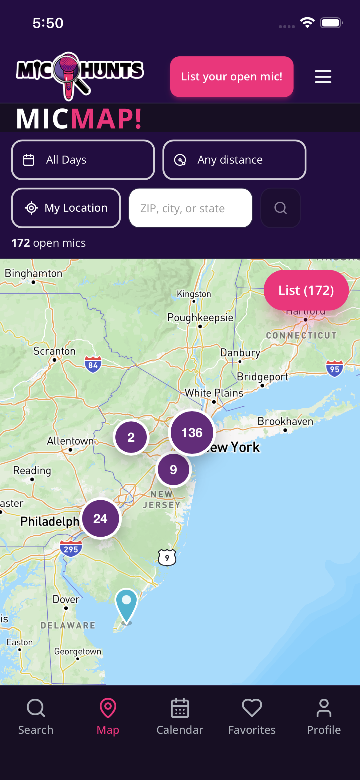 Map view