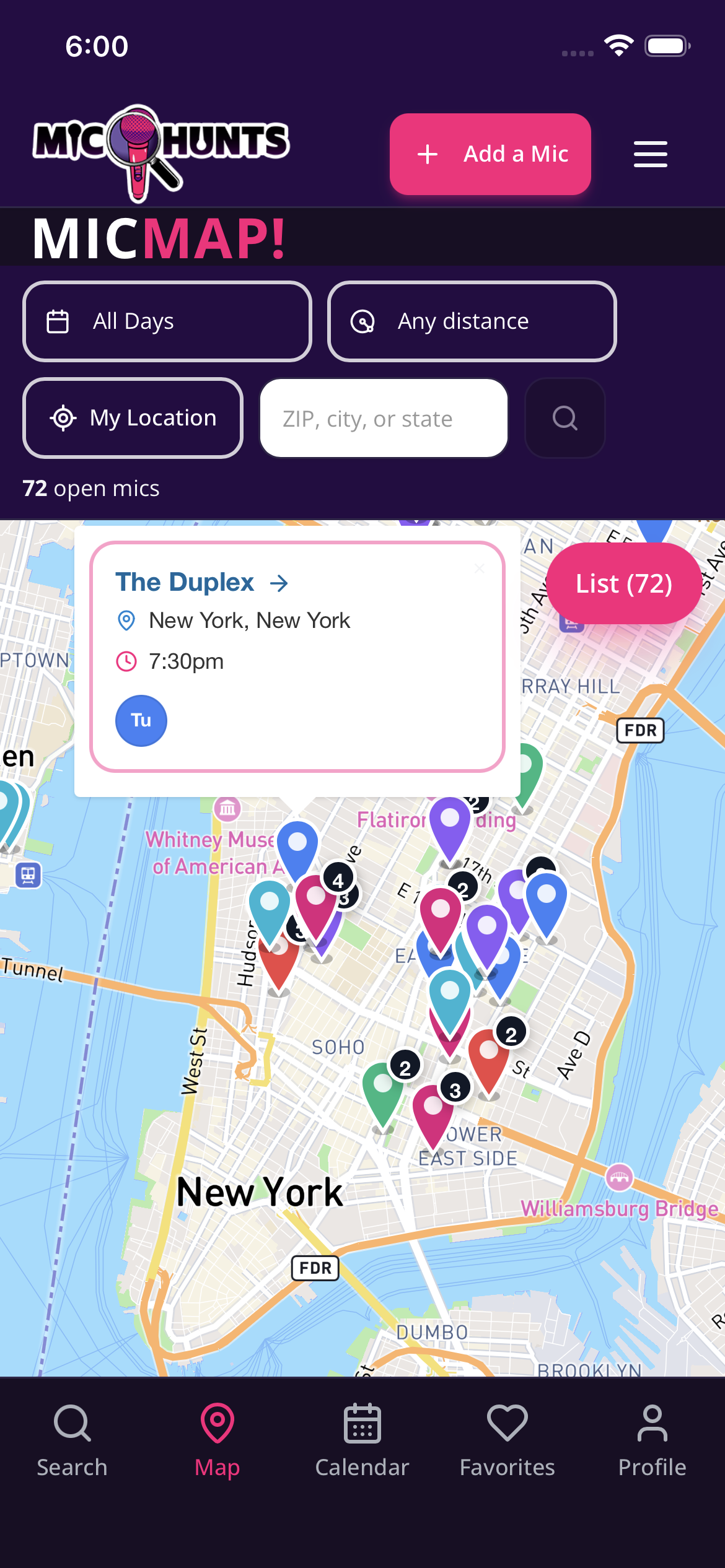 Map with mic card