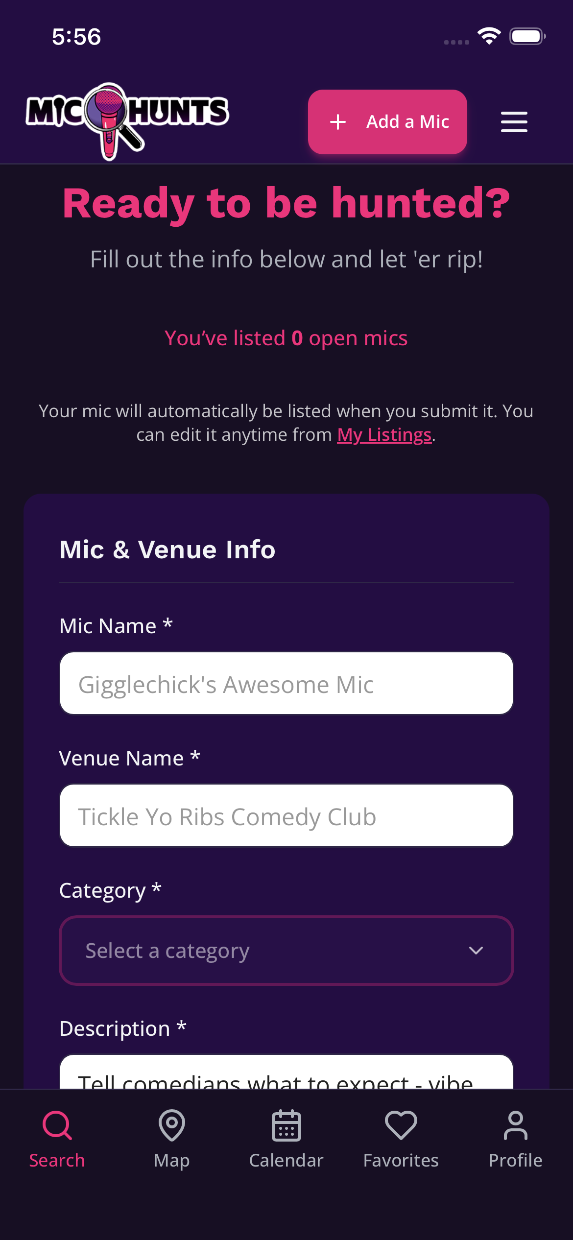 Submit a mic