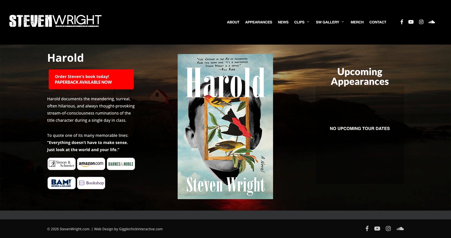 StevenWright.com homepage